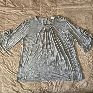 Suzanne Betro Gray Relaxed Blouse